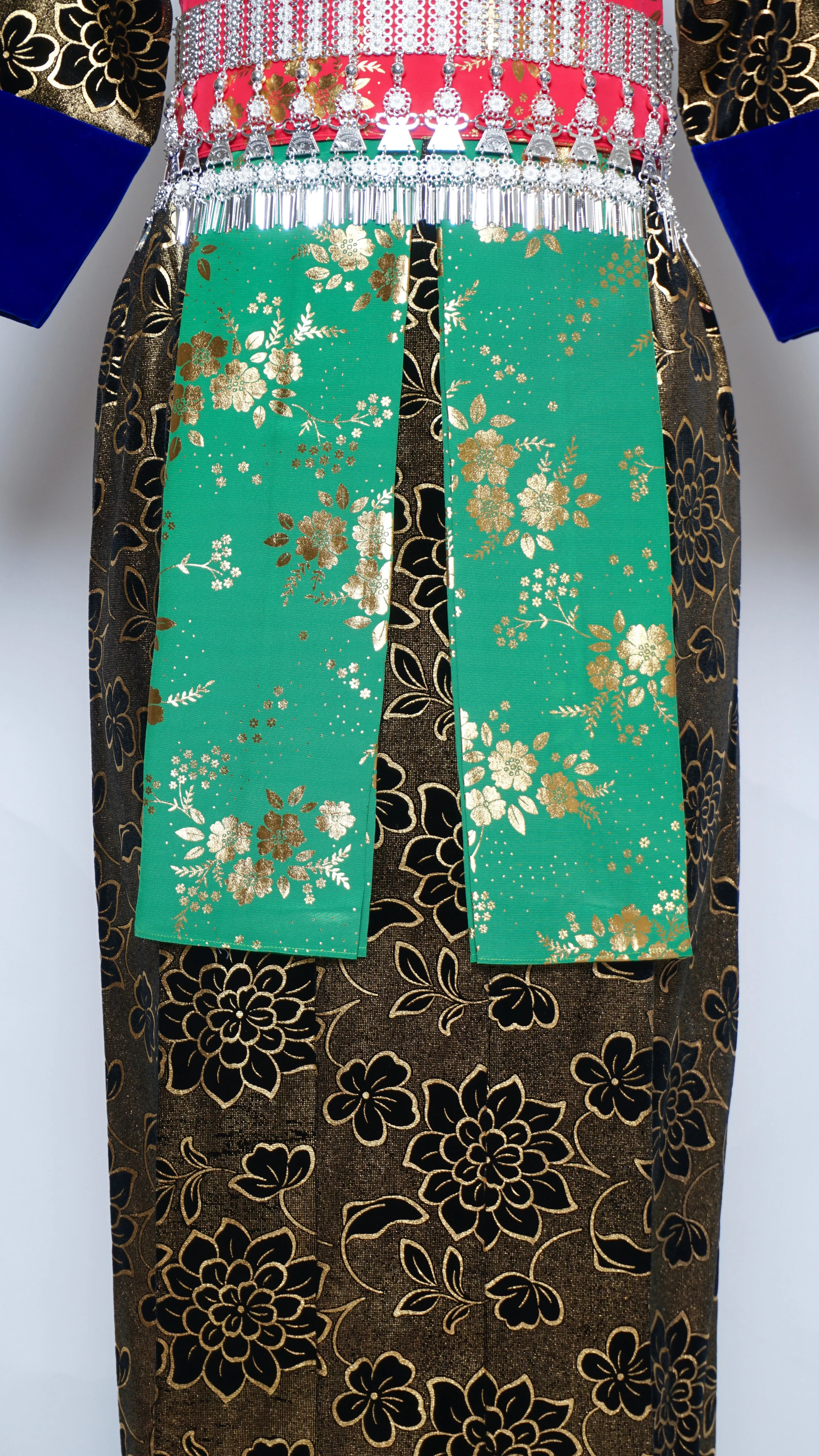 Hmong Xeev Gold Floral Velvet