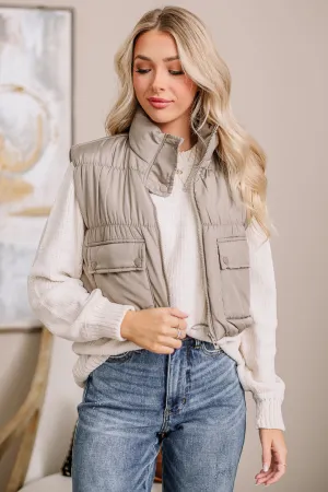 In Connection Puff Vest | Light Mocha