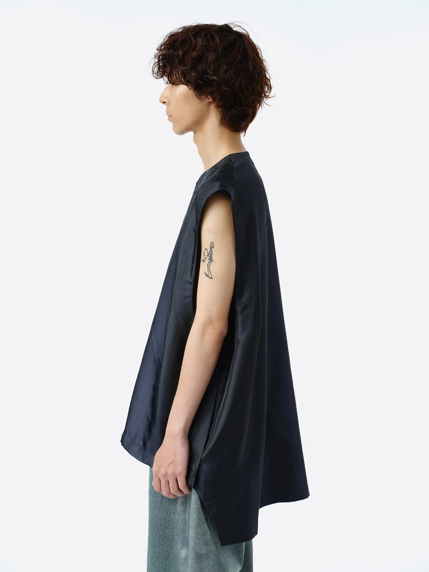 IRIDESCENT FARMERS VEST .11 【NIGHT NAVY】