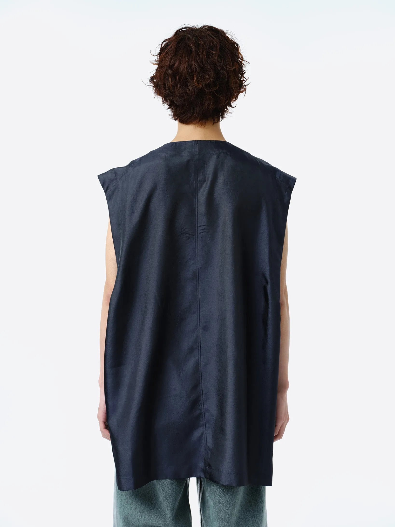 IRIDESCENT FARMERS VEST .11 【NIGHT NAVY】