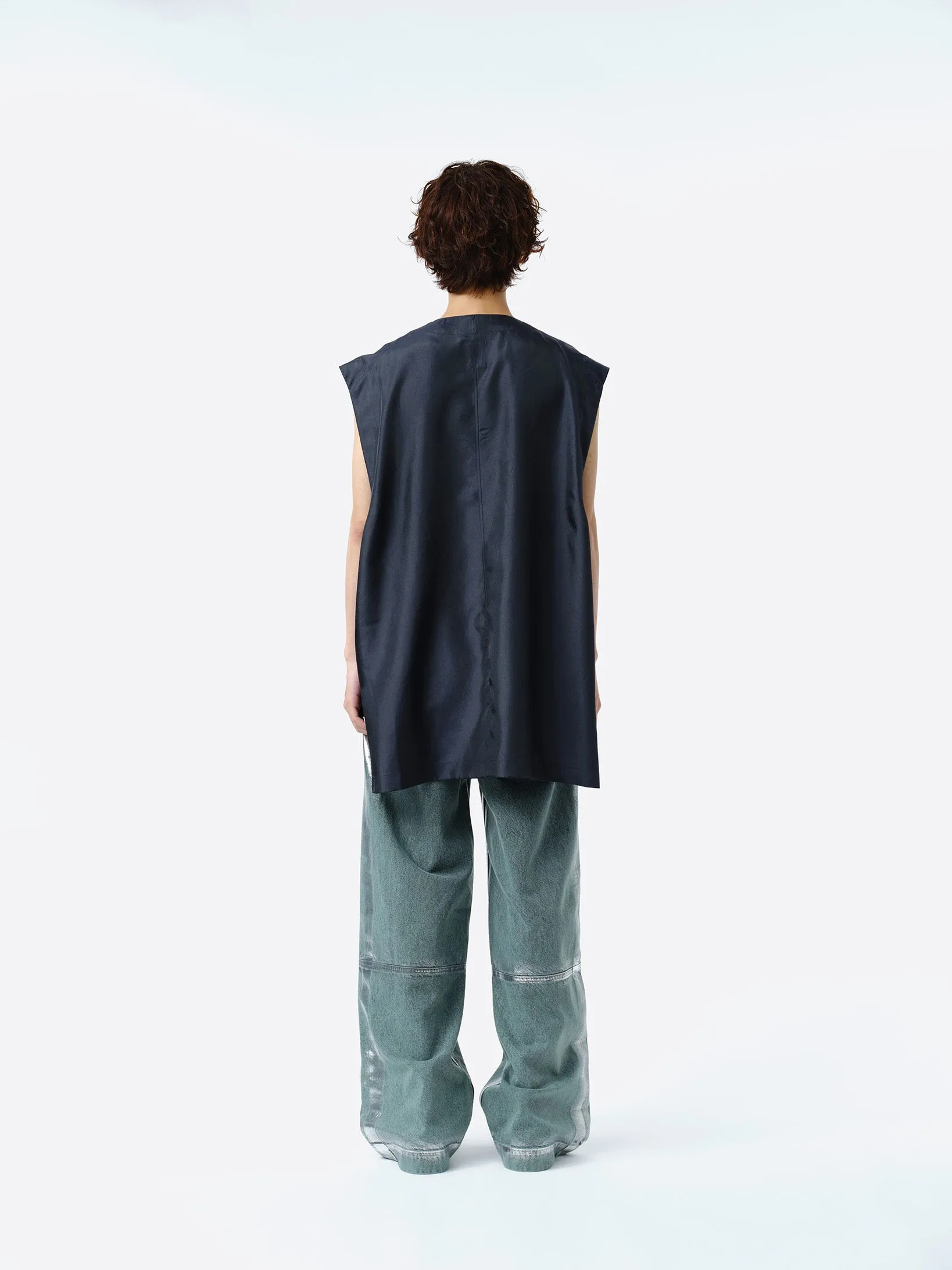 IRIDESCENT FARMERS VEST .11 【NIGHT NAVY】