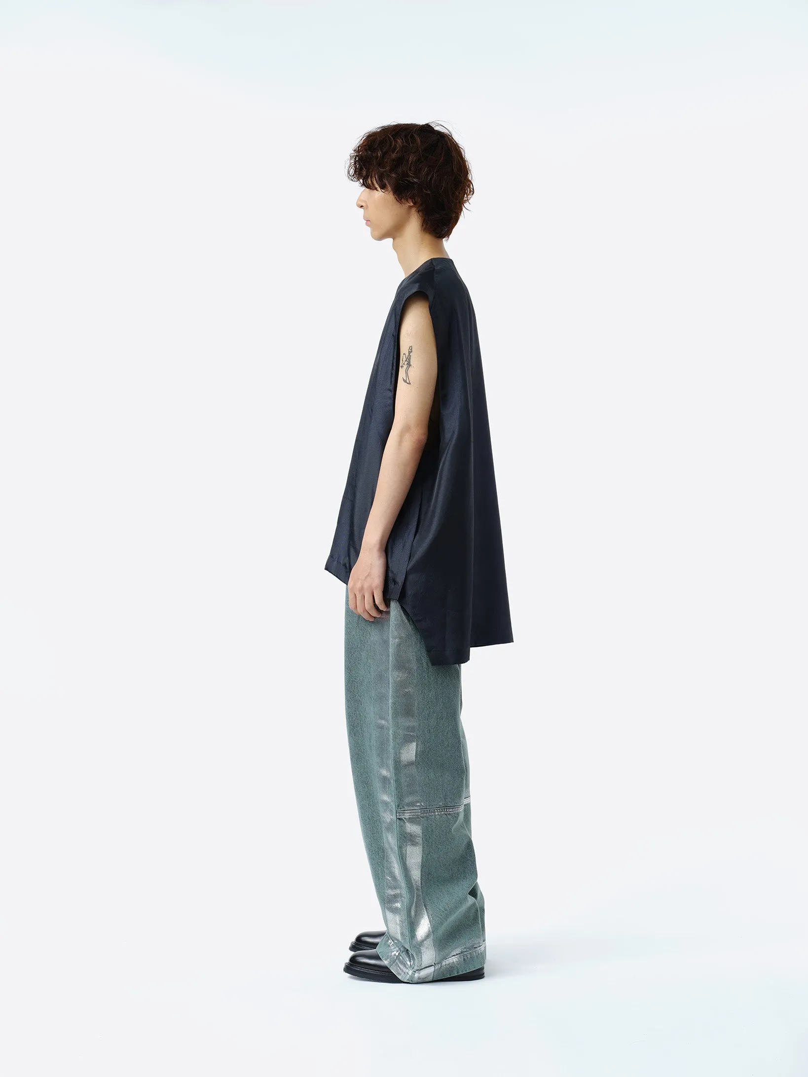 IRIDESCENT FARMERS VEST .11 【NIGHT NAVY】