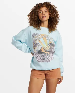 Island Life Crew Neck Sweatshirt - Blue Glow