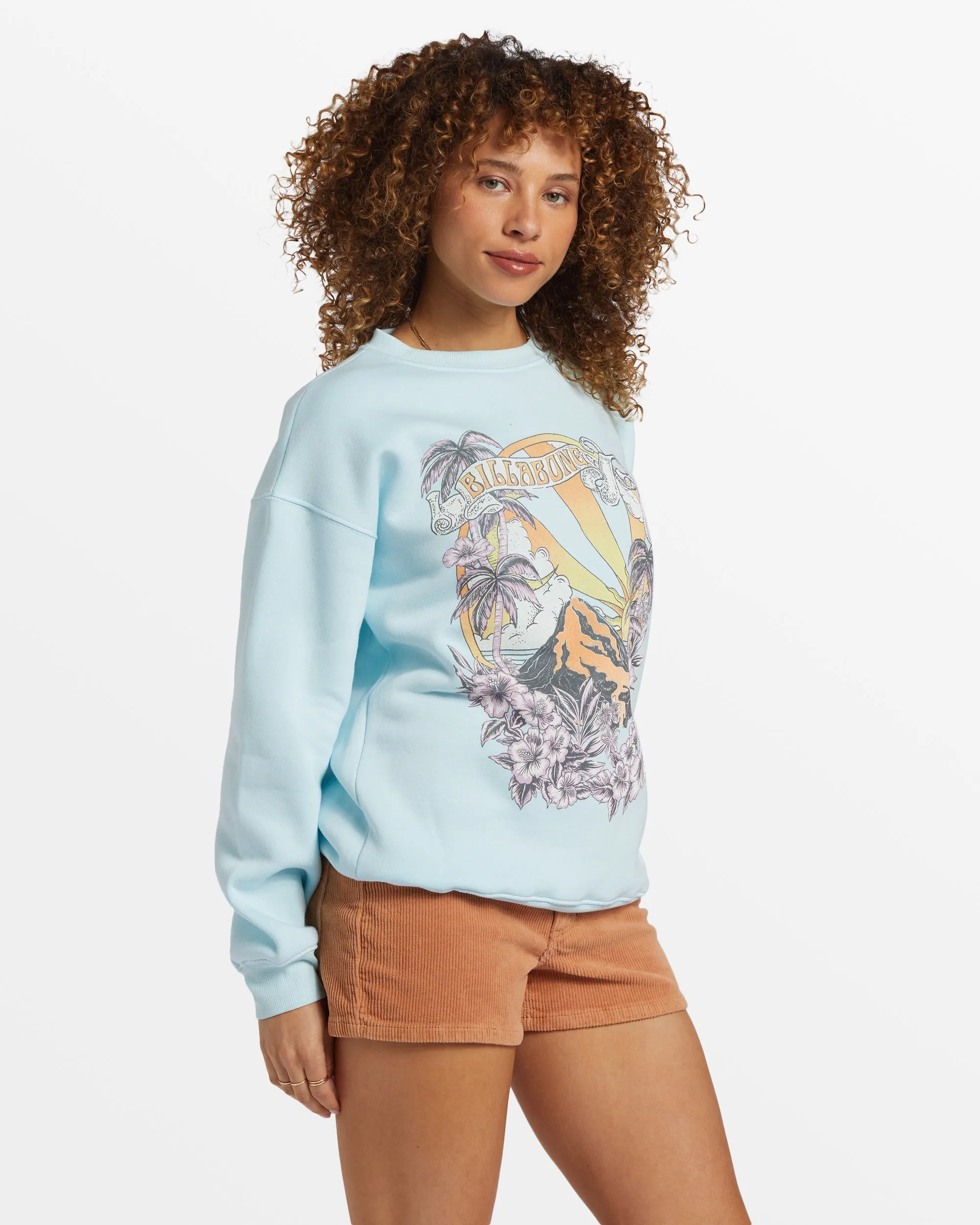 Island Life Crew Neck Sweatshirt - Blue Glow