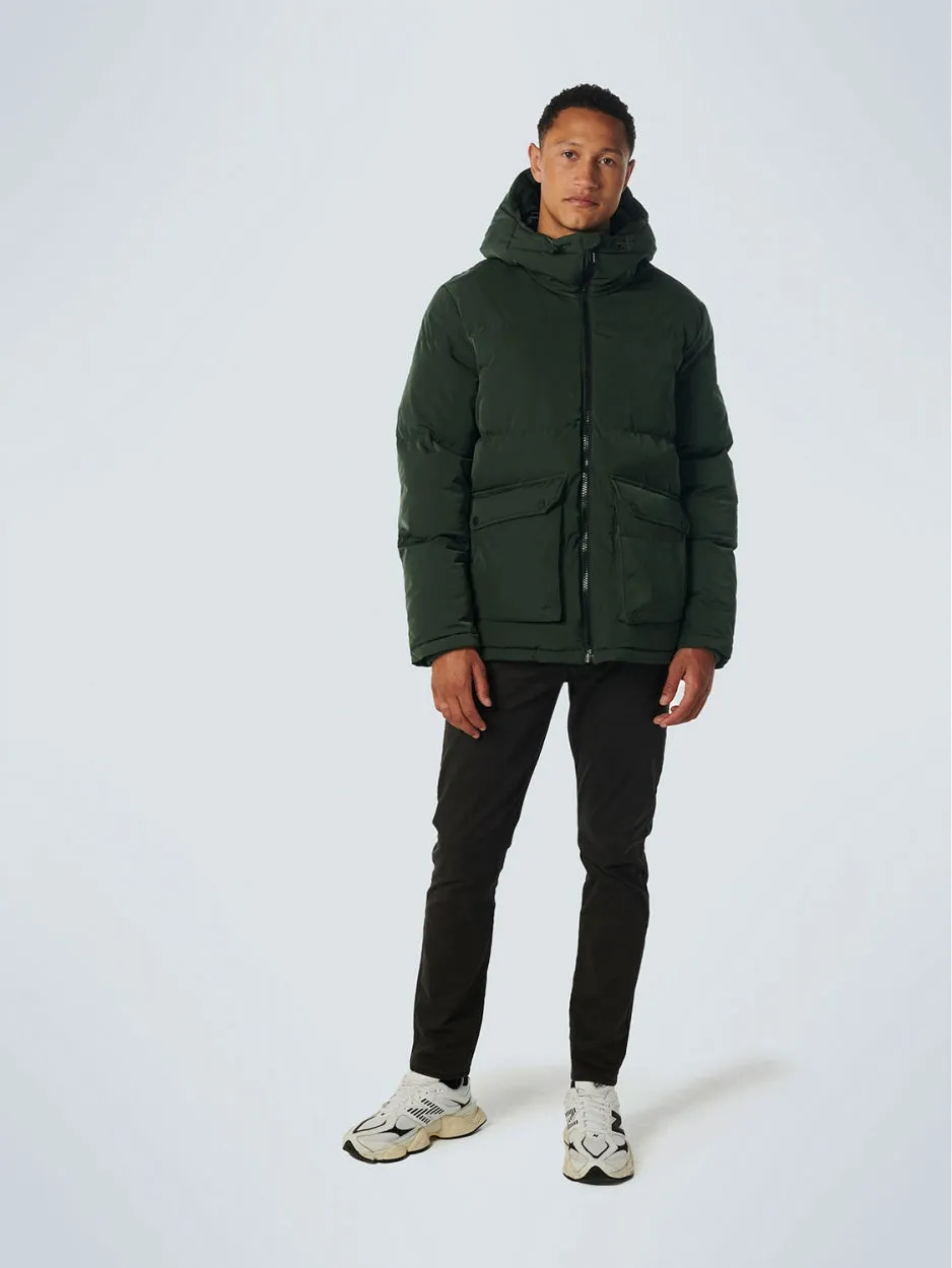 Jacket Short Fit Hooded Padded | Dark Green