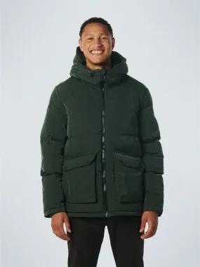 Jacket Short Fit Hooded Padded | Dark Green