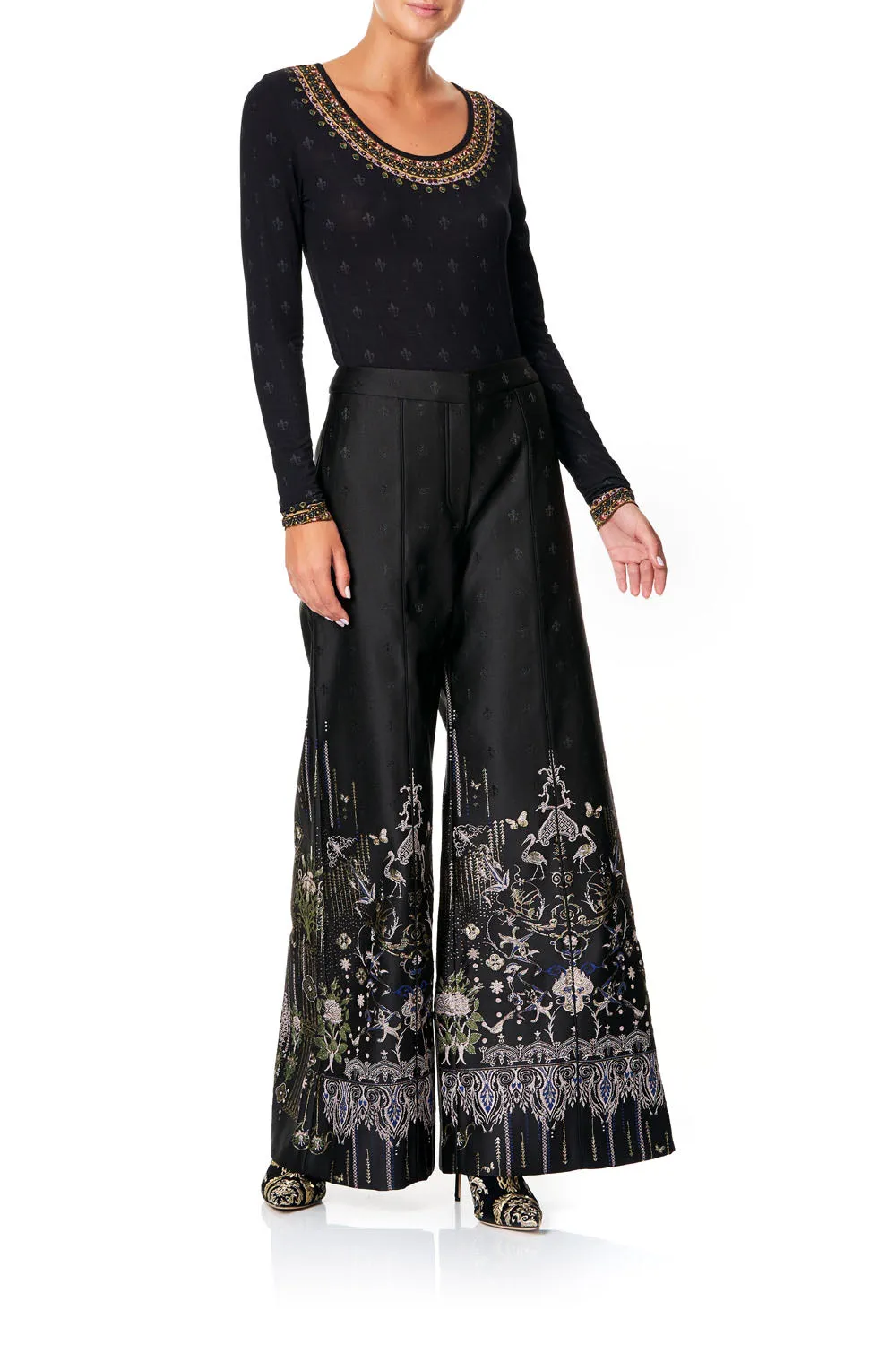 JACQUARD PANT WITH FRONT SEAMS REBELLE REBELLE