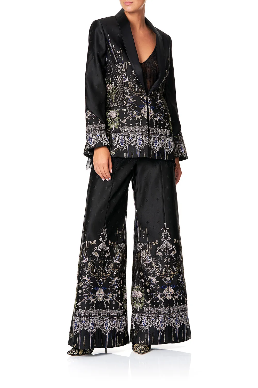 JACQUARD PANT WITH FRONT SEAMS REBELLE REBELLE