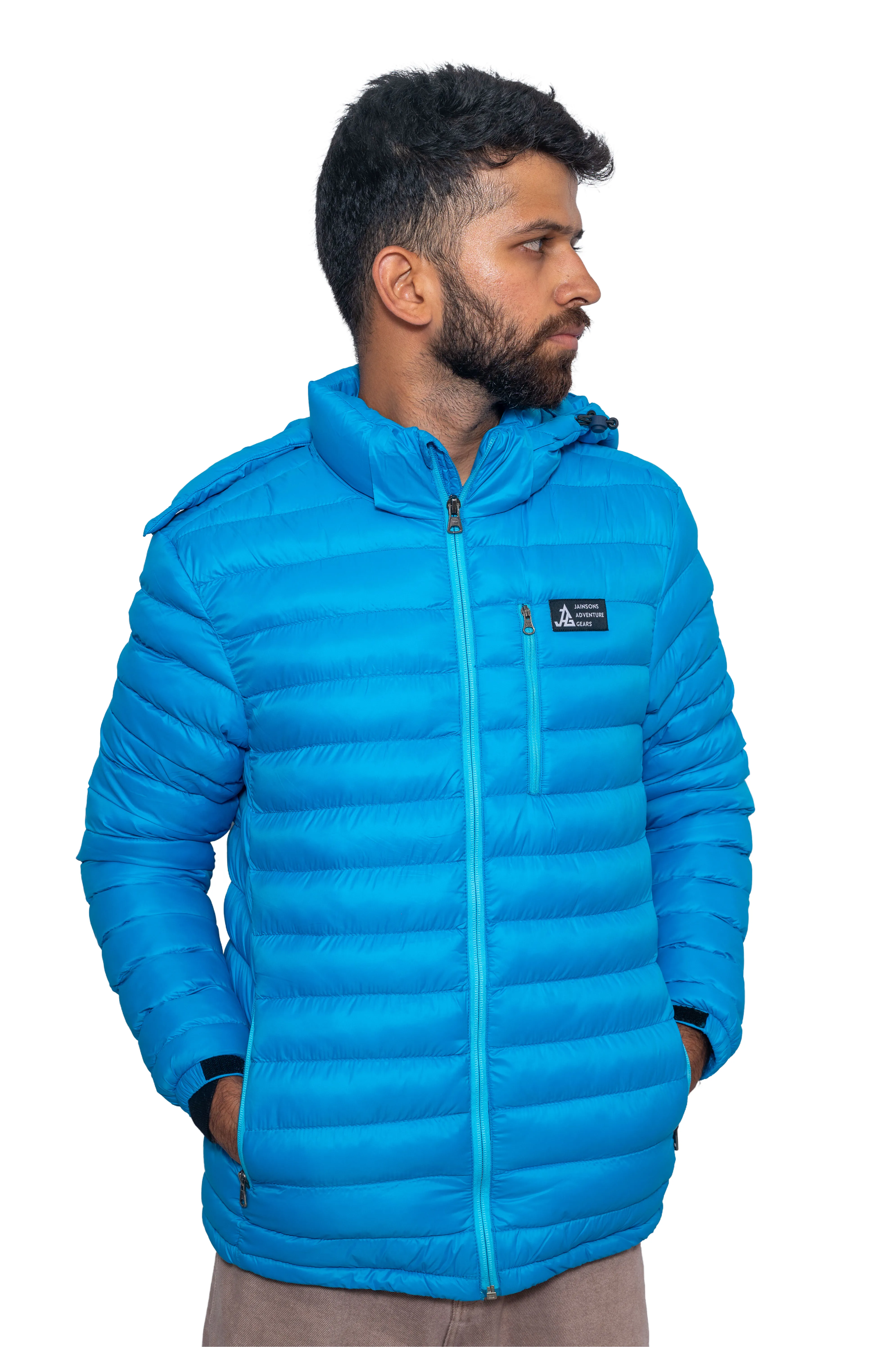 JAG Mt. Elbrus Quilted Snow Jacket | Minus 10 Jacket | Super Soft Nylon Fabric | Ultra Light Series | Ice Blue