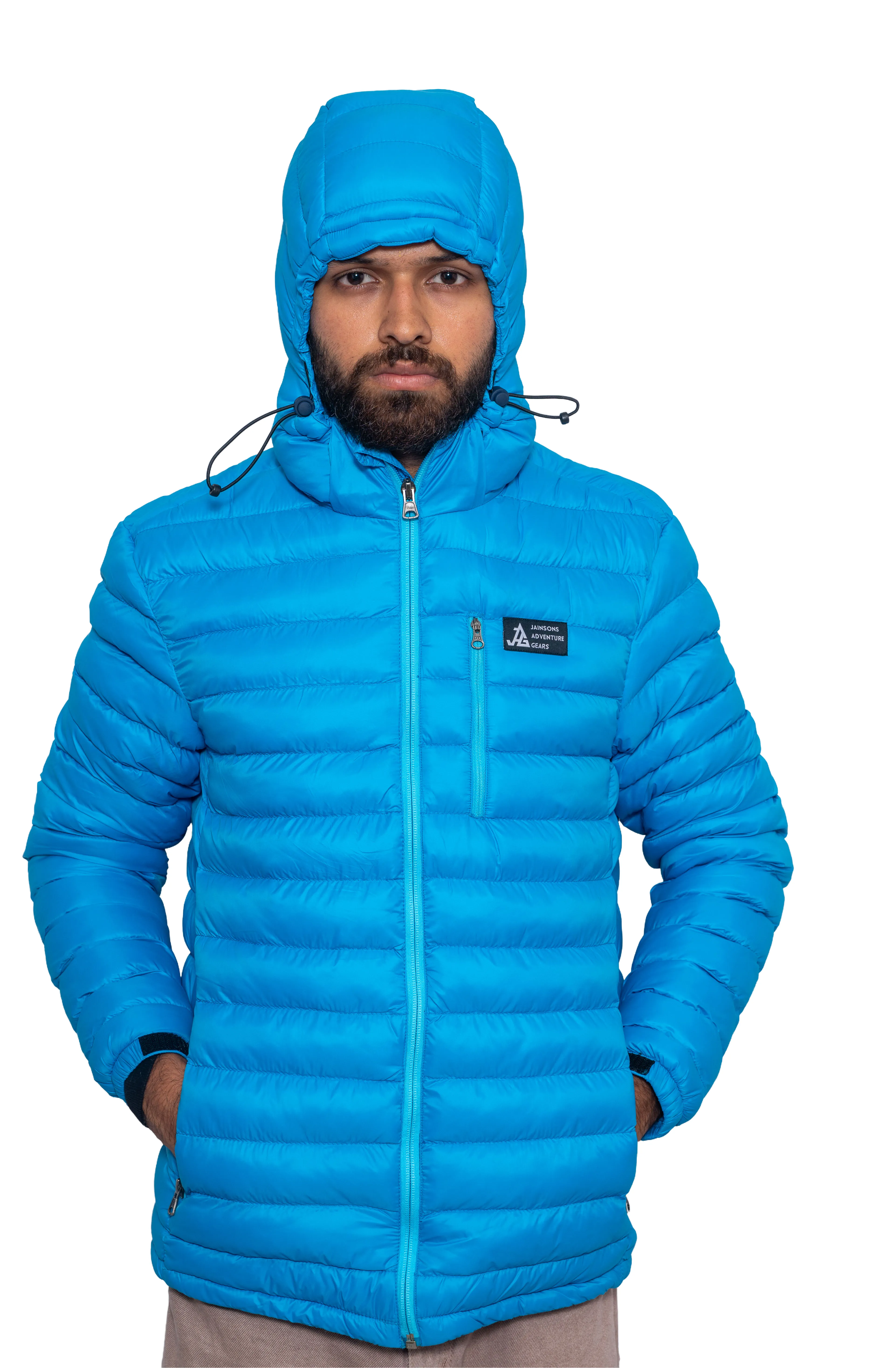 JAG Mt. Elbrus Quilted Snow Jacket | Minus 10 Jacket | Super Soft Nylon Fabric | Ultra Light Series | Ice Blue