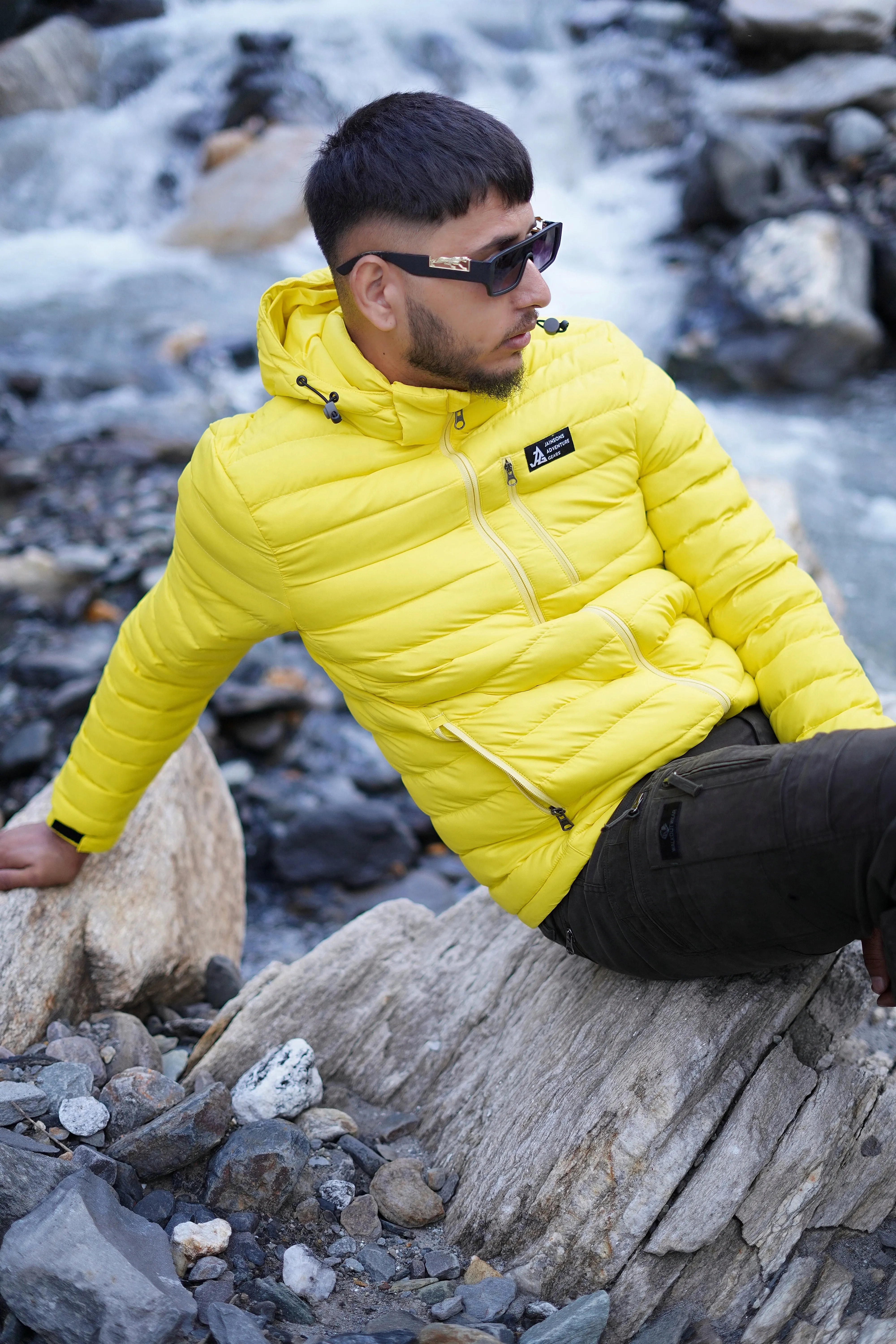 JAG Mt. Elbrus Quilted Snow Jacket | Minus 10 Jacket | Super Soft Nylon Fabric | Ultra Light Series | Sunny Yellow