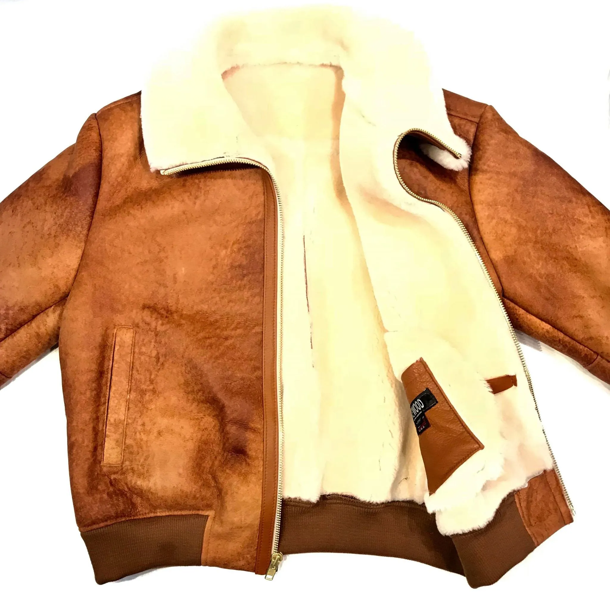 Jakewood Whiskey Shearling Bomber Jacket