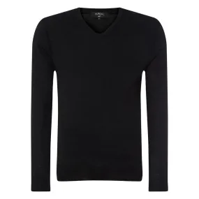 James Bond Black Cashmere/Silk V Neck Sweater - Goldfinger Limited Edition - By N.Peal