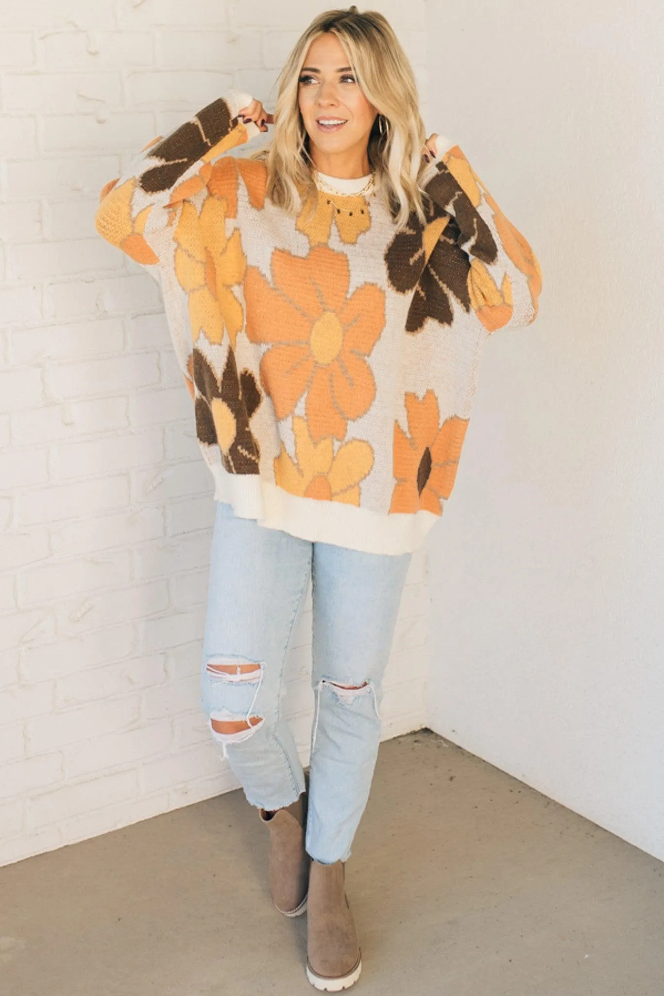 Joanie Floral Boyfriend Sweater