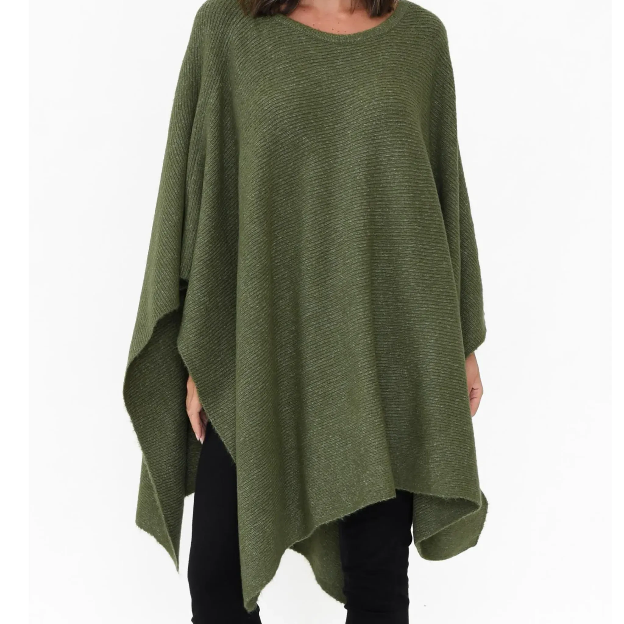 Julian Wool Blend Poncho Free Size