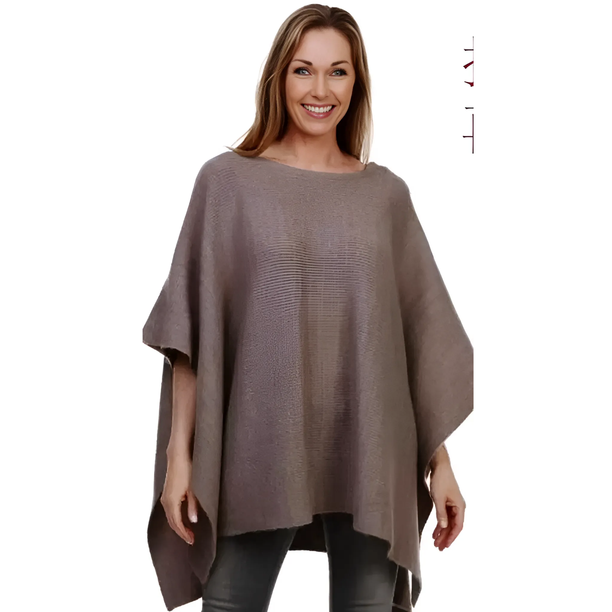 Julian Wool Blend Poncho Free Size