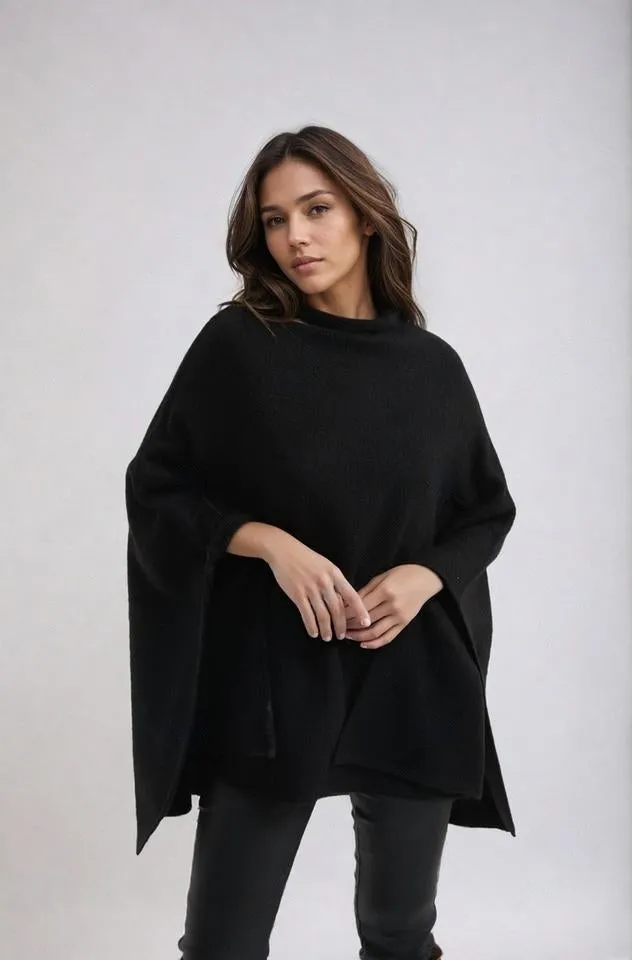 Julian Wool Blend Poncho Free Size