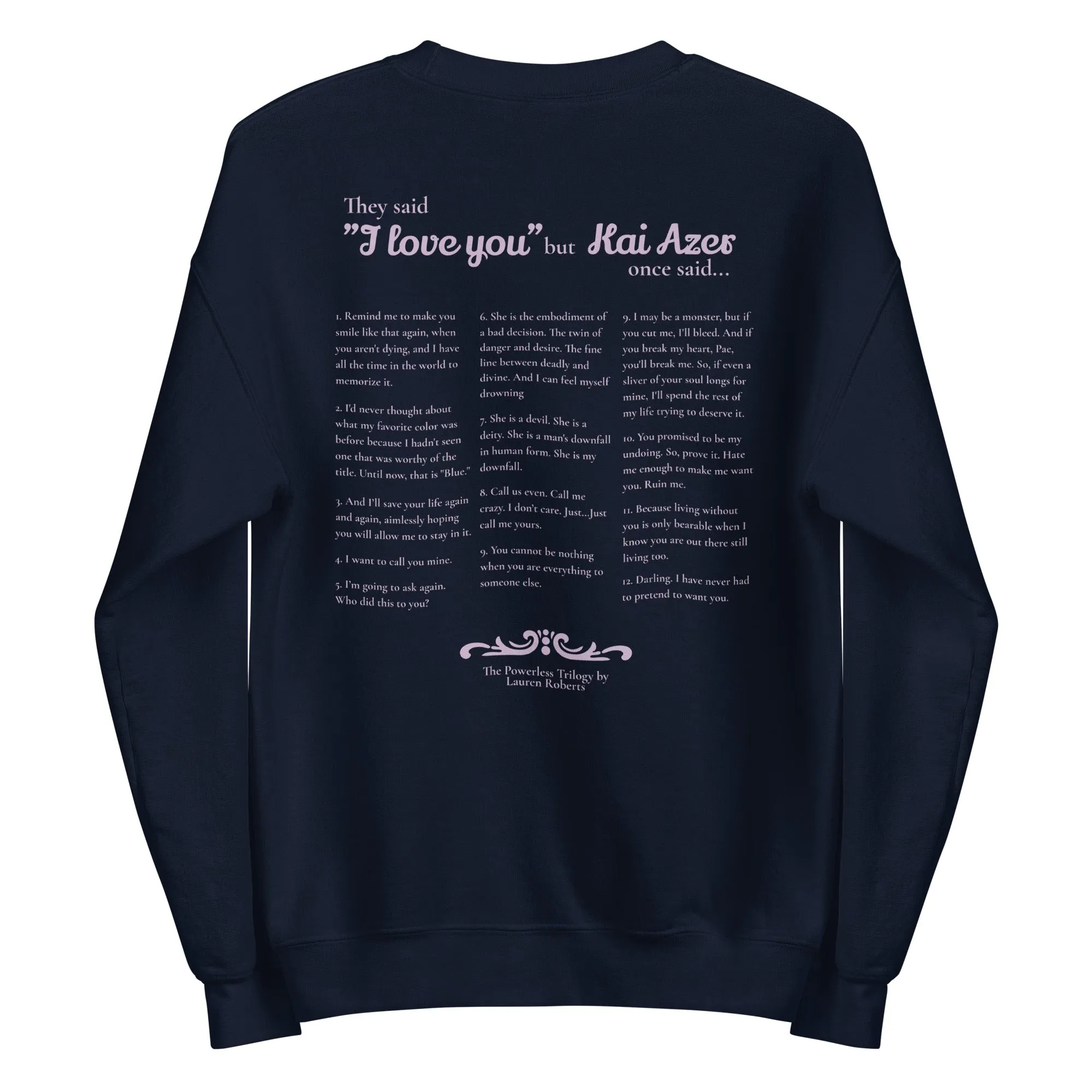 Kai Azer Book Quotes Embroidered Sweatshirt