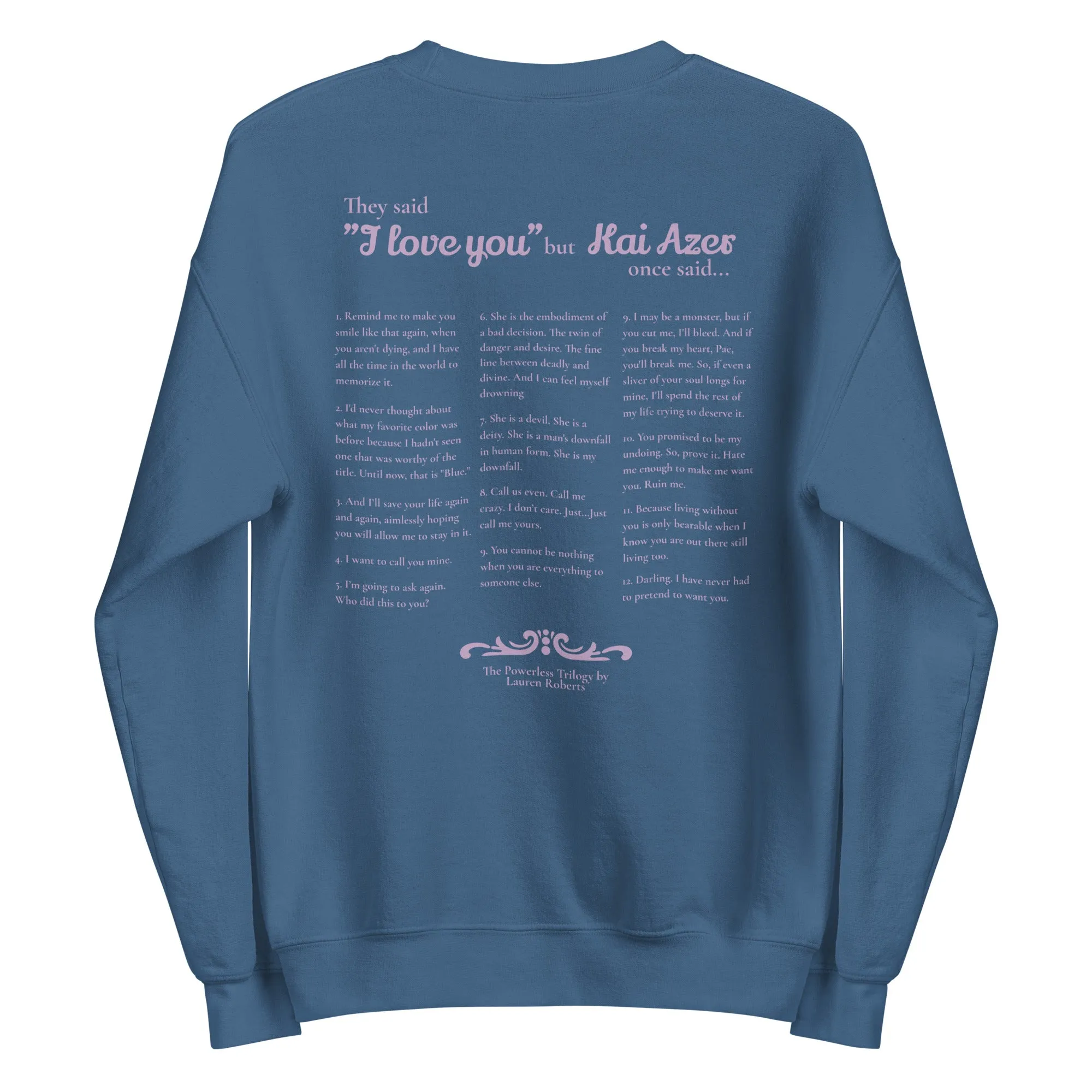 Kai Azer Book Quotes Embroidered Sweatshirt