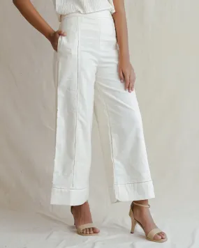 KAPAS - Hemstitched Wide Leg Pants