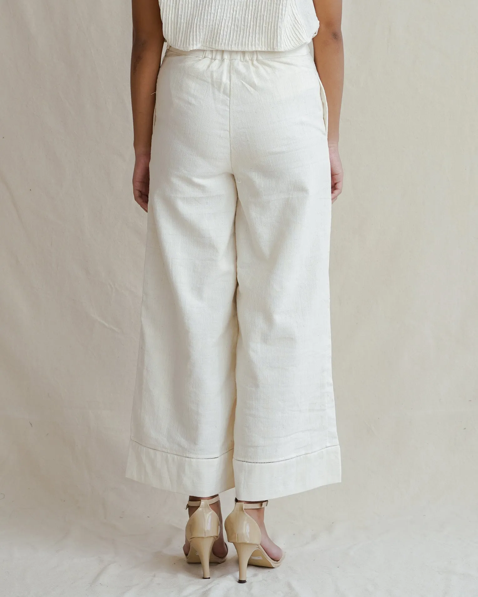 KAPAS - Hemstitched Wide Leg Pants