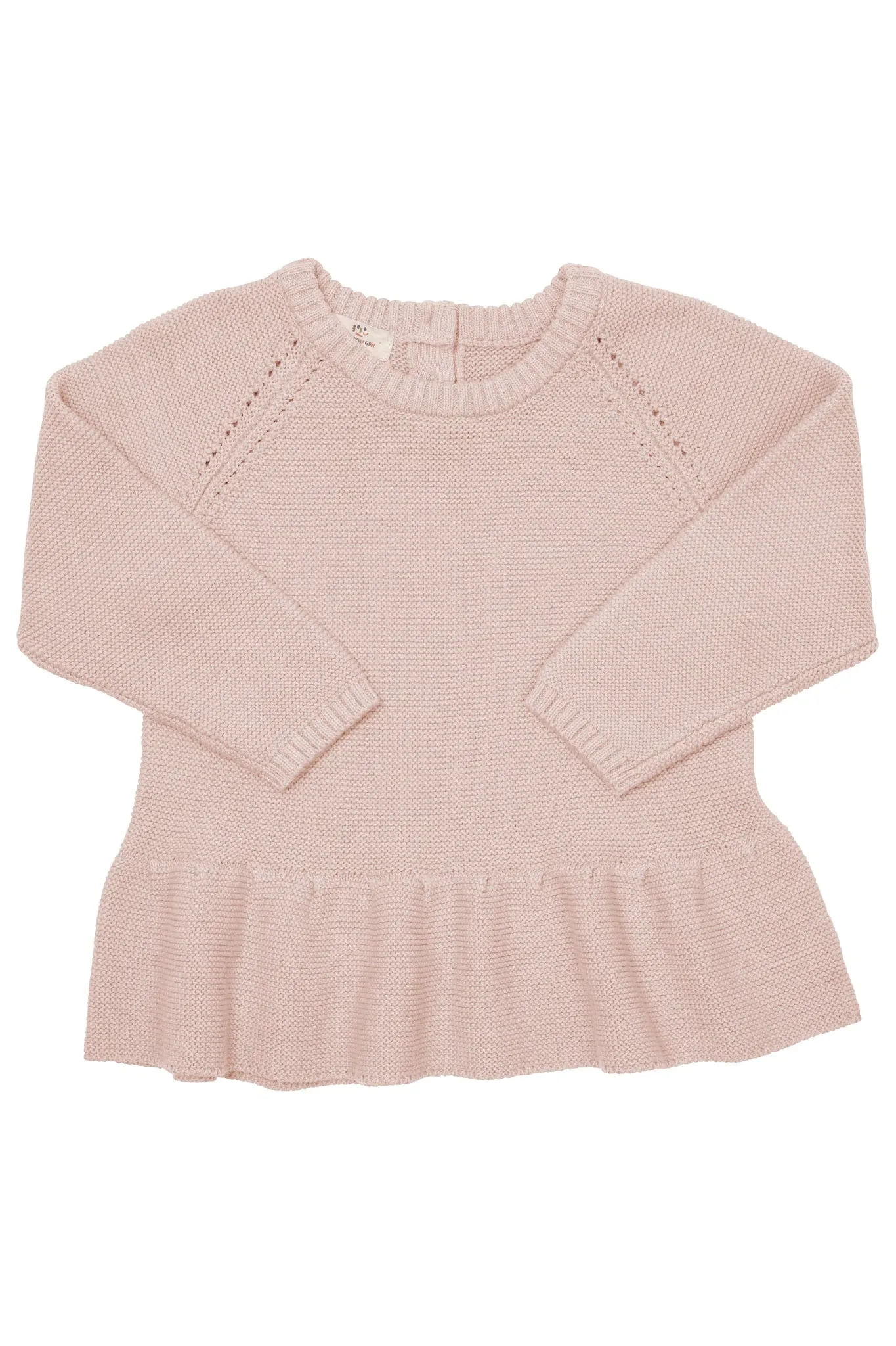 KNITTED PULLOVER W. FRILL - LB. ROSA