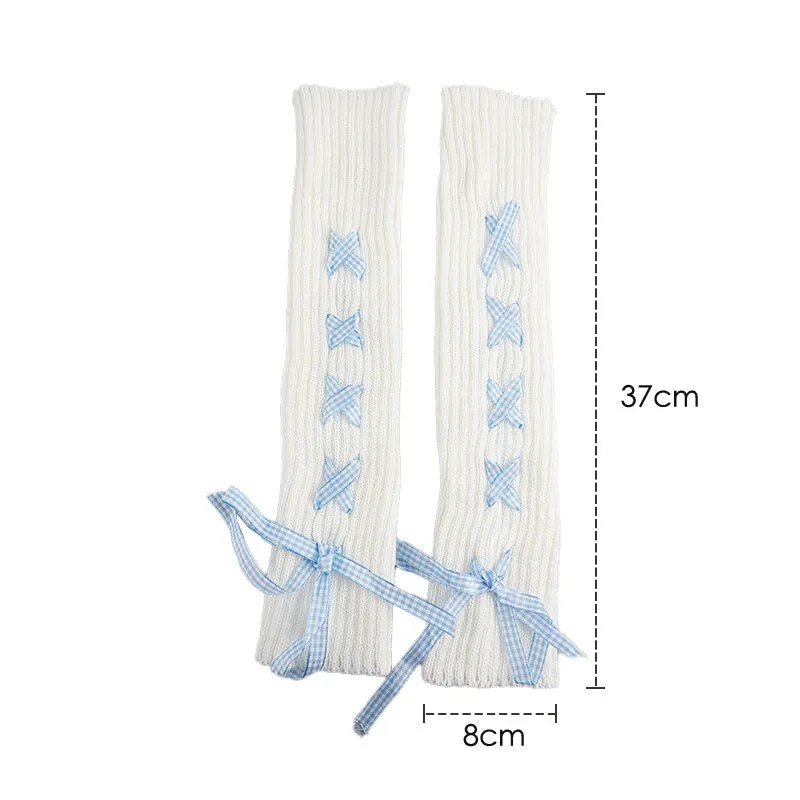 Lace Up Bow Leg Warmers