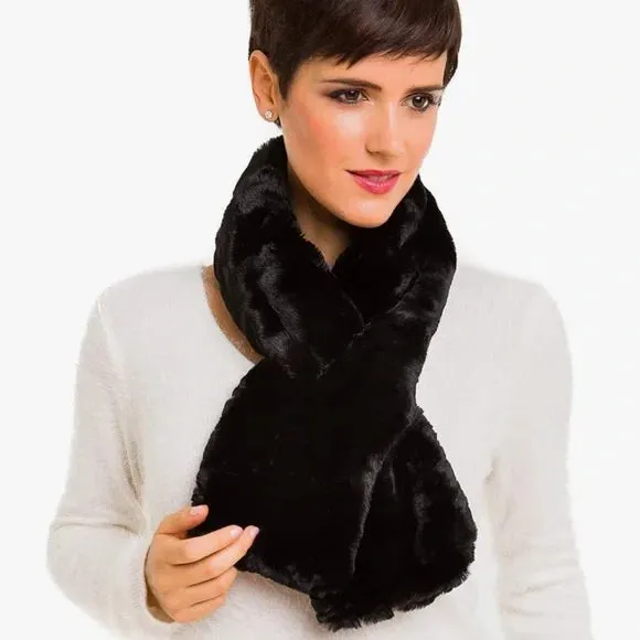 LC Lauren Conrad Women Black Pull Through Stole Scarf ~ One Size