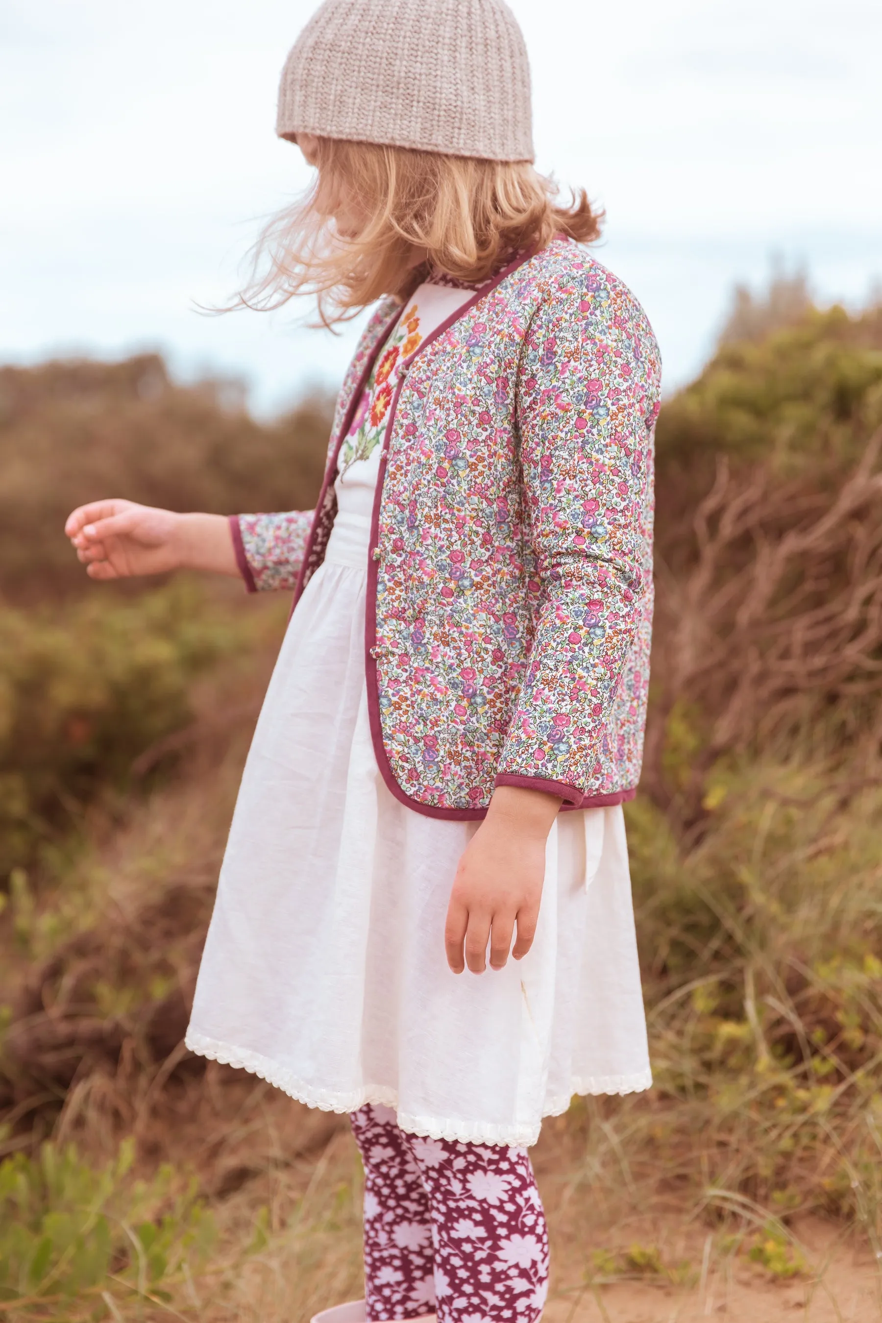 Leni Jacket Prairie Dot/ London Flowers Boysenberry