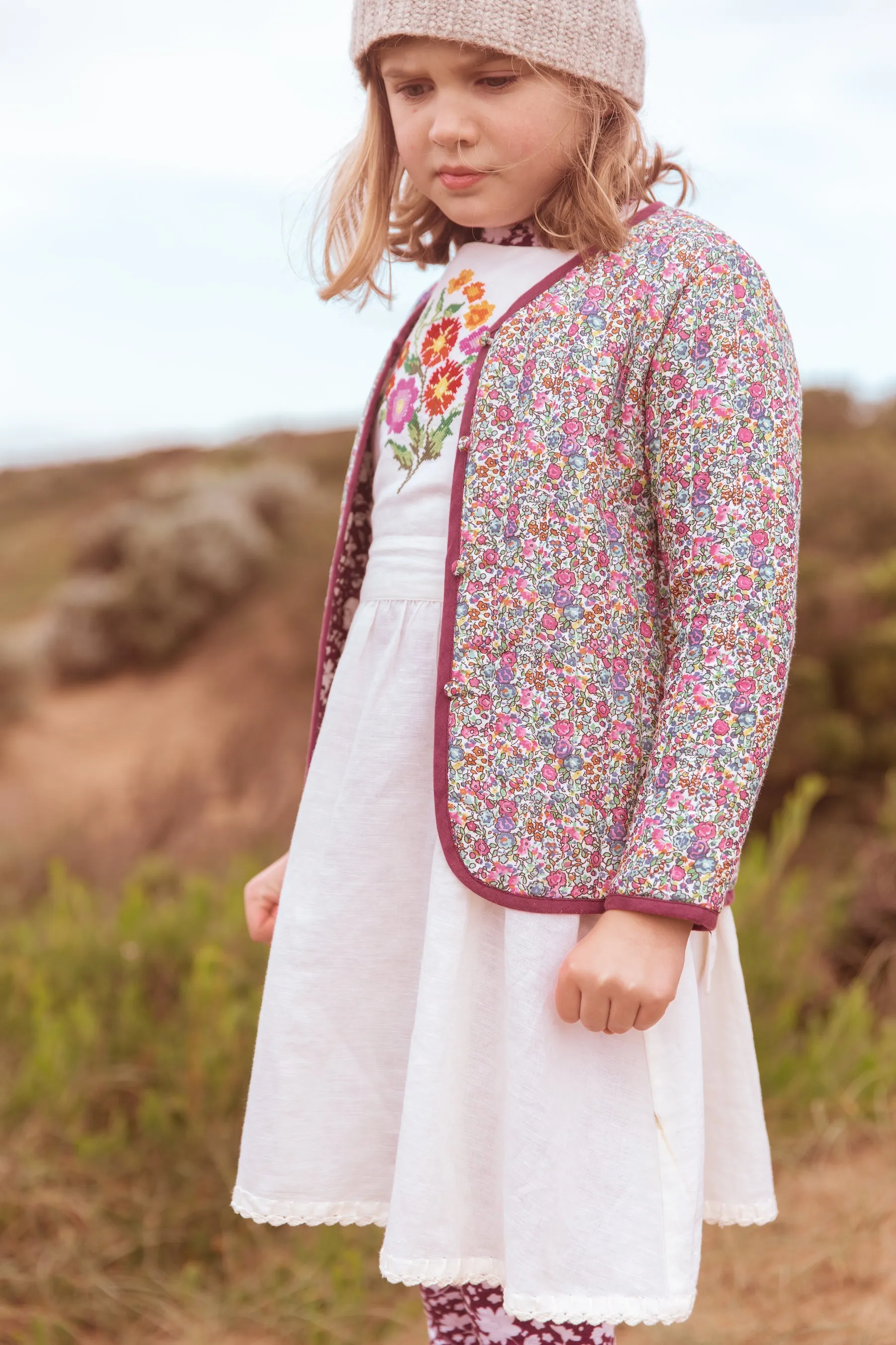 Leni Jacket Prairie Dot/ London Flowers Boysenberry