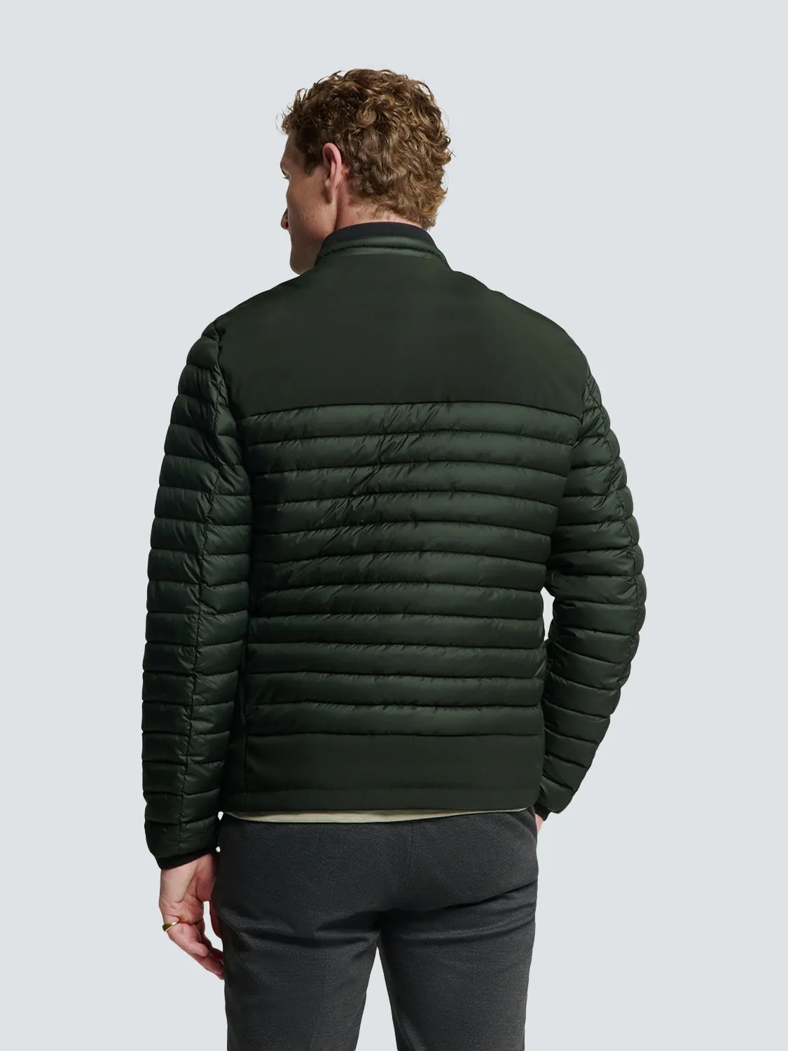 Lightweight Quilted Jacket with Matte Finish | Dark Moss