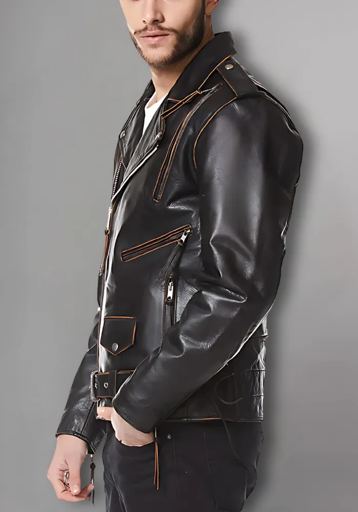 Live To Ride Motorcycle Vintage Leather Jacket