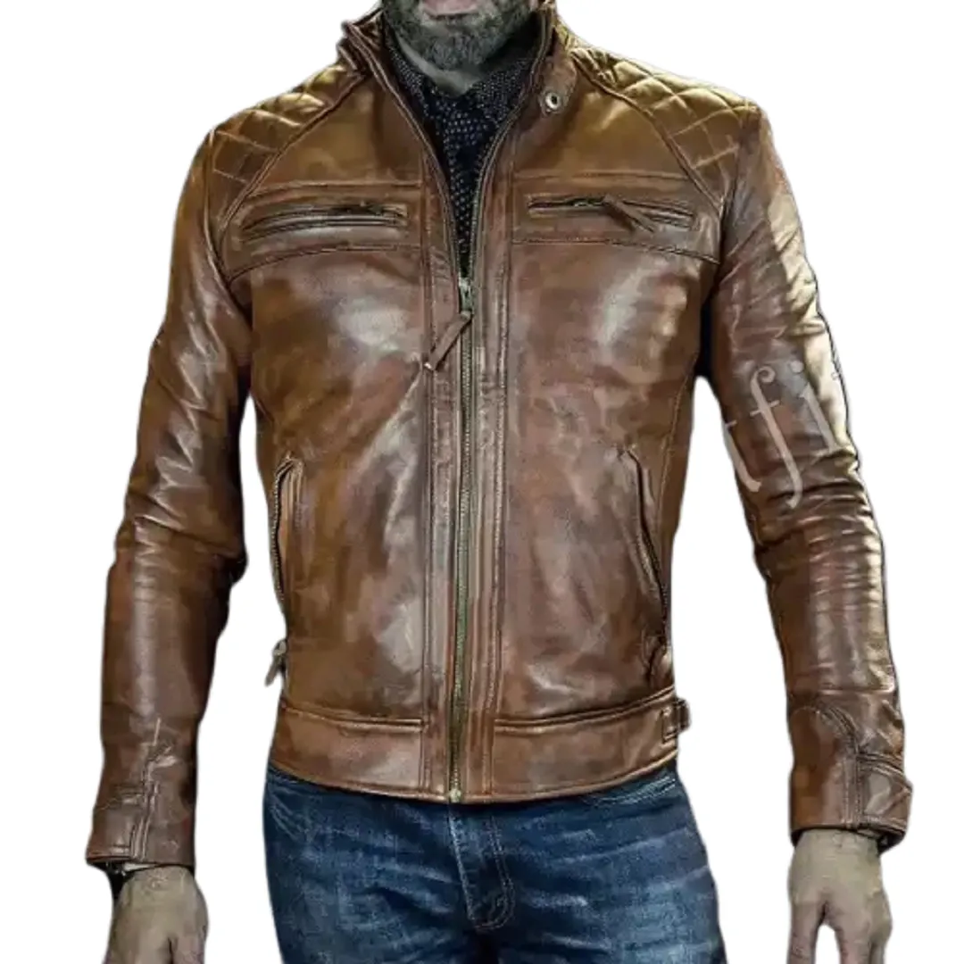 Live To Ride Motorcycle Vintage Leather Jacket