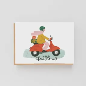 Lomond Paper Co Moped "Happy Christmas" Christmas Card