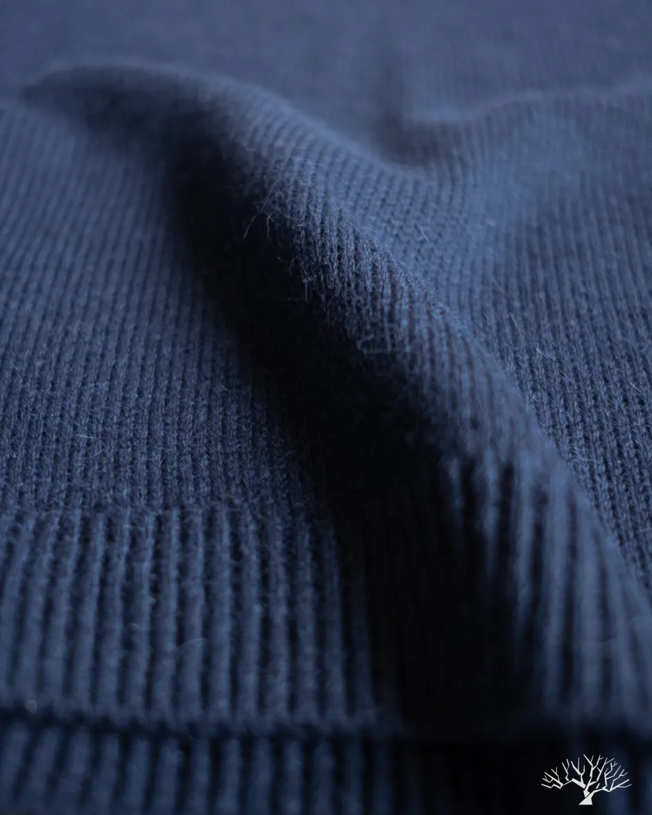 Long-Sleeve Knit Polo - Midnight Alpaca