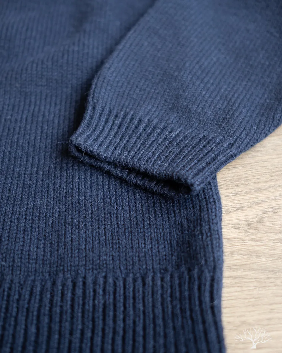 Long-Sleeve Knit Polo - Midnight Alpaca