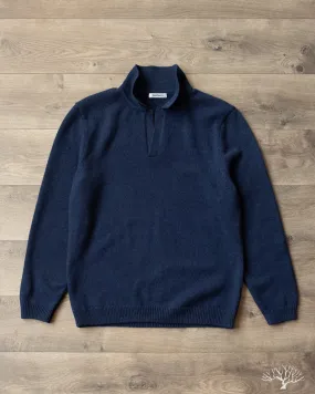 Long-Sleeve Knit Polo - Midnight Alpaca