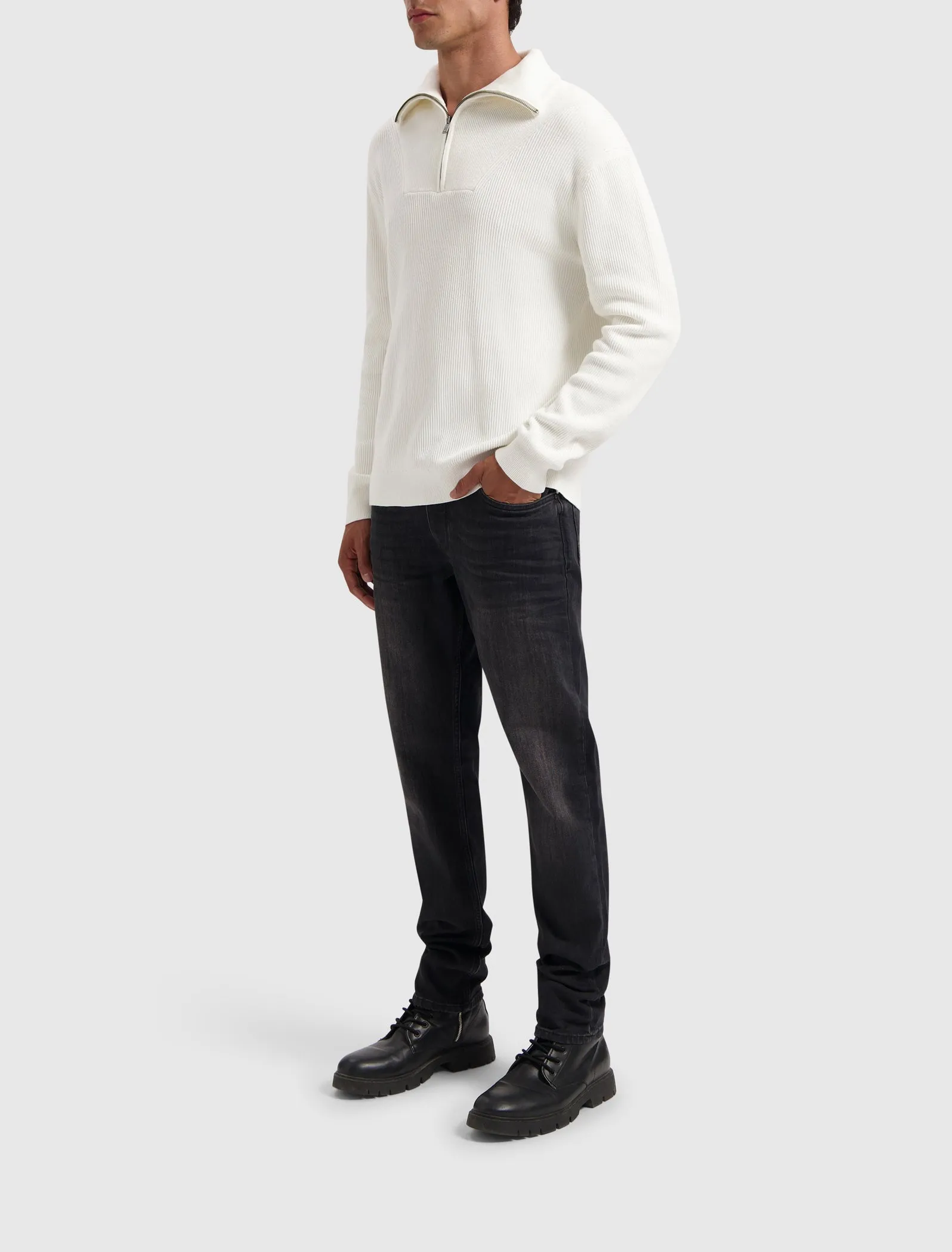 Loose fit Halfzip Knitwear | Off White