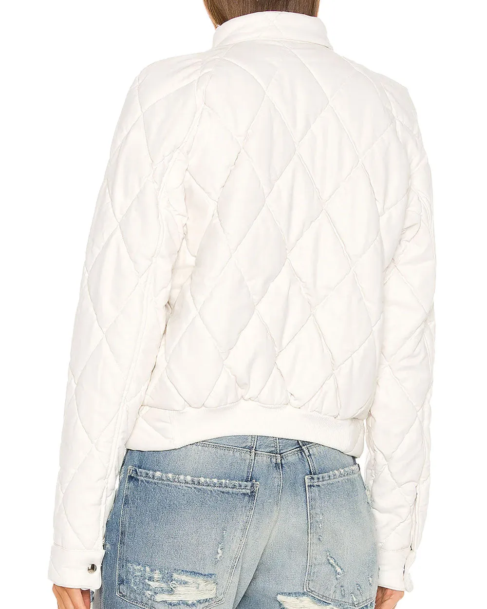 Louisa Faux Leather Jacket in White