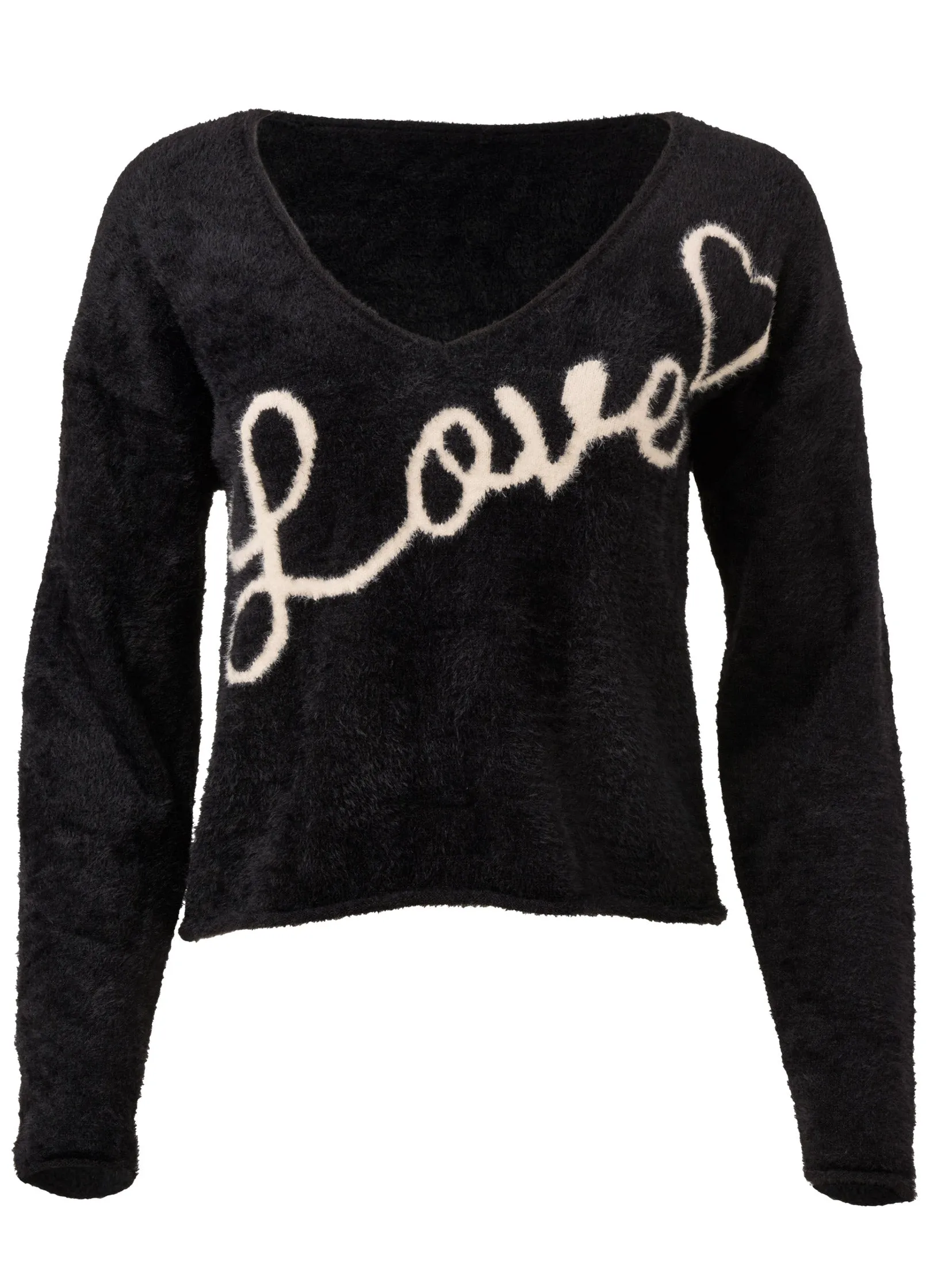 Love Graphic Sweater - Black