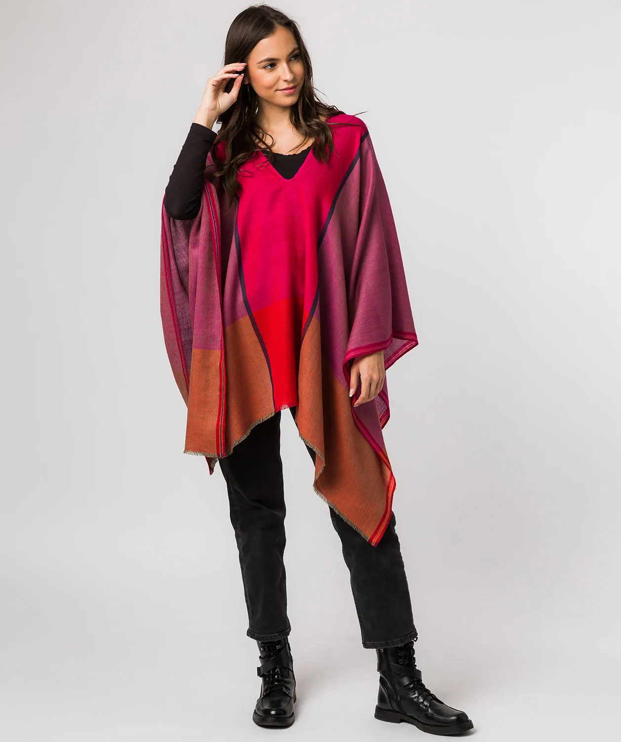 'Magnitude' 100% Merino Wool Poncho