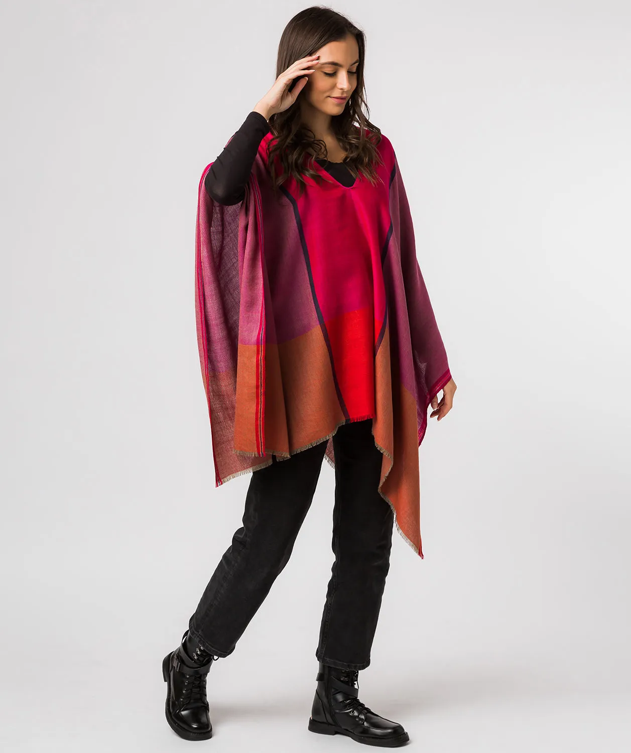 'Magnitude' 100% Merino Wool Poncho