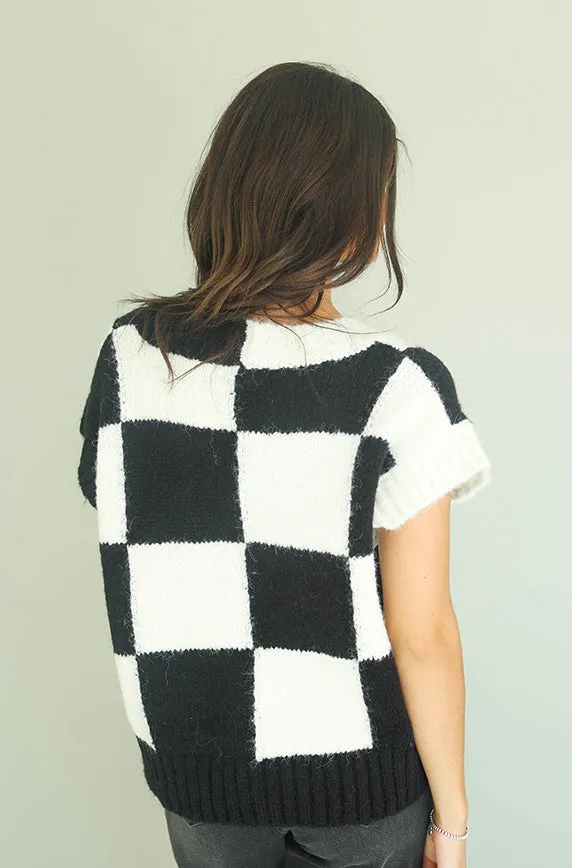 Make a Move Checkered Sweater Vest - FINAL SALE