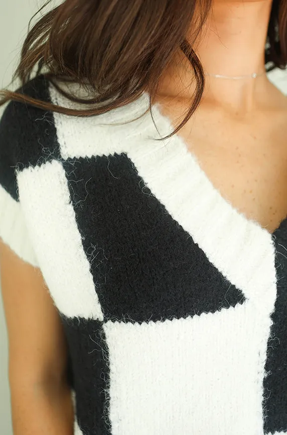 Make a Move Checkered Sweater Vest - FINAL SALE