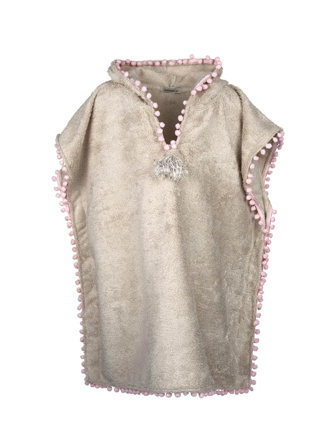 MALOX Beige-Pink Poncho-Bathrobe for kids