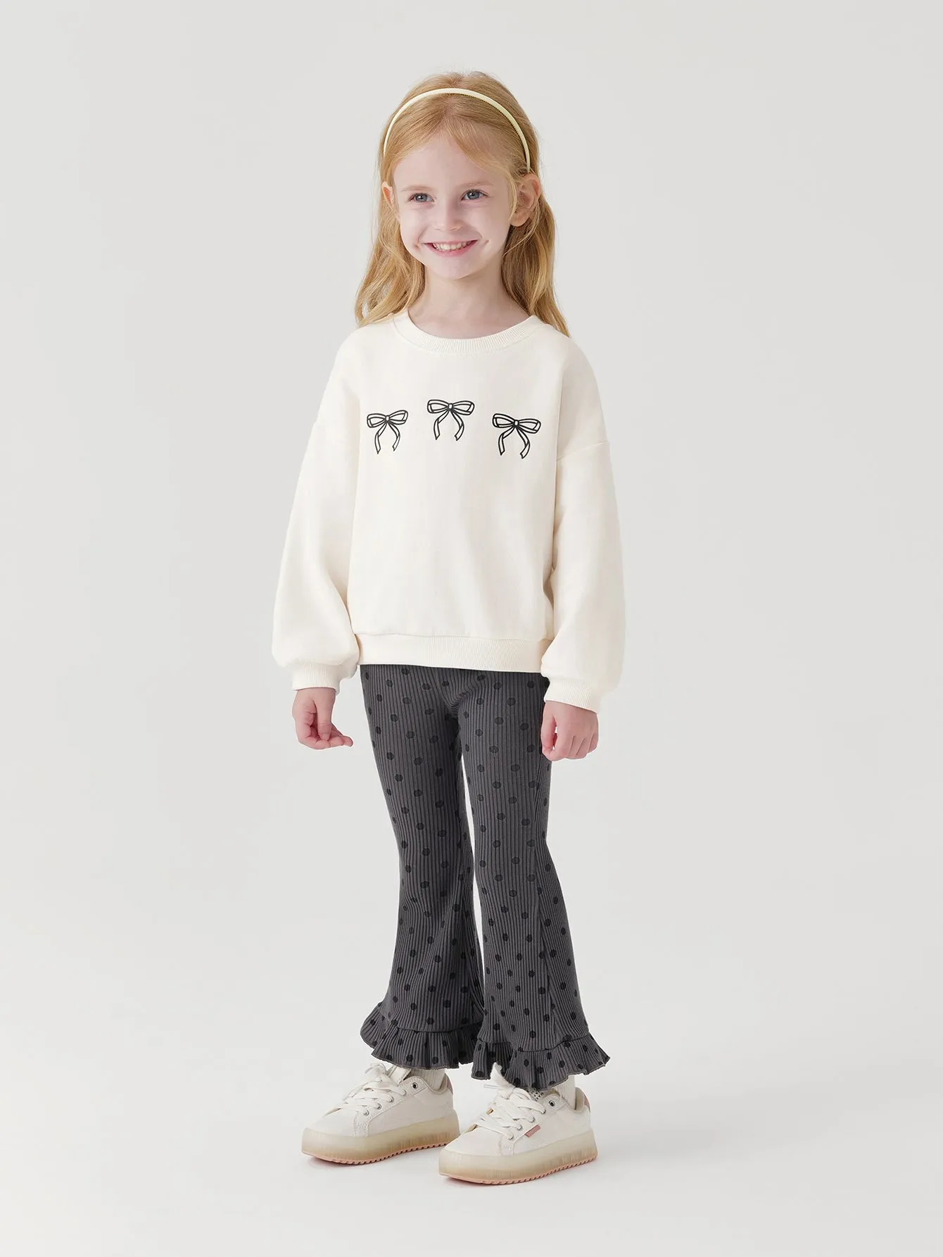 MARC & JANIE Girls Stretch Knit Mullet Flared Pants 241306