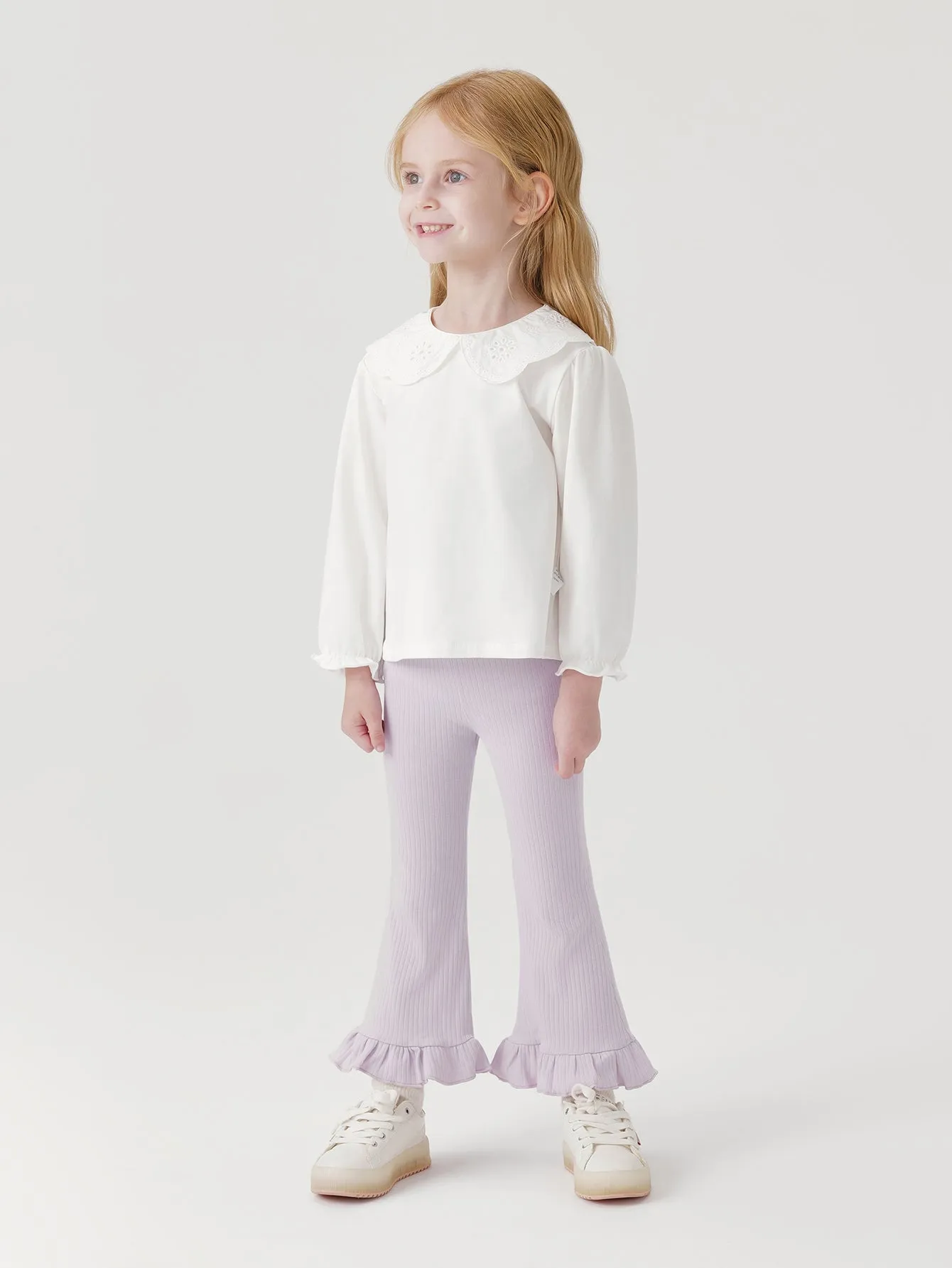 MARC & JANIE Girls Stretch Knit Mullet Flared Pants 241306