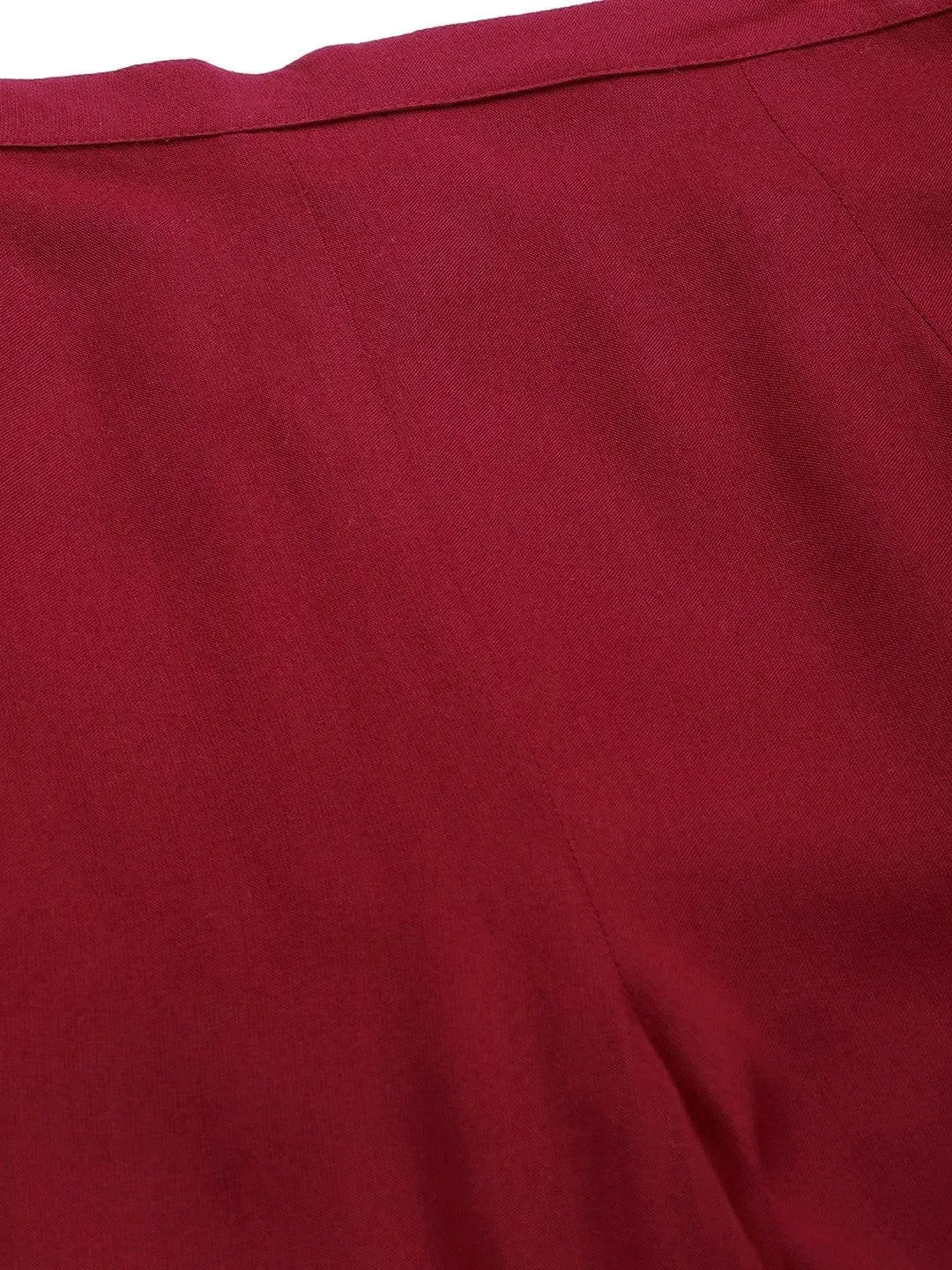 Maroon Hem Design Rayon Palazzos