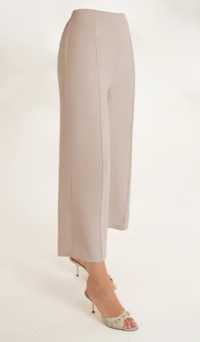 Marvi Loose Stretch Wide Leg Pants - Latte - Final Sale