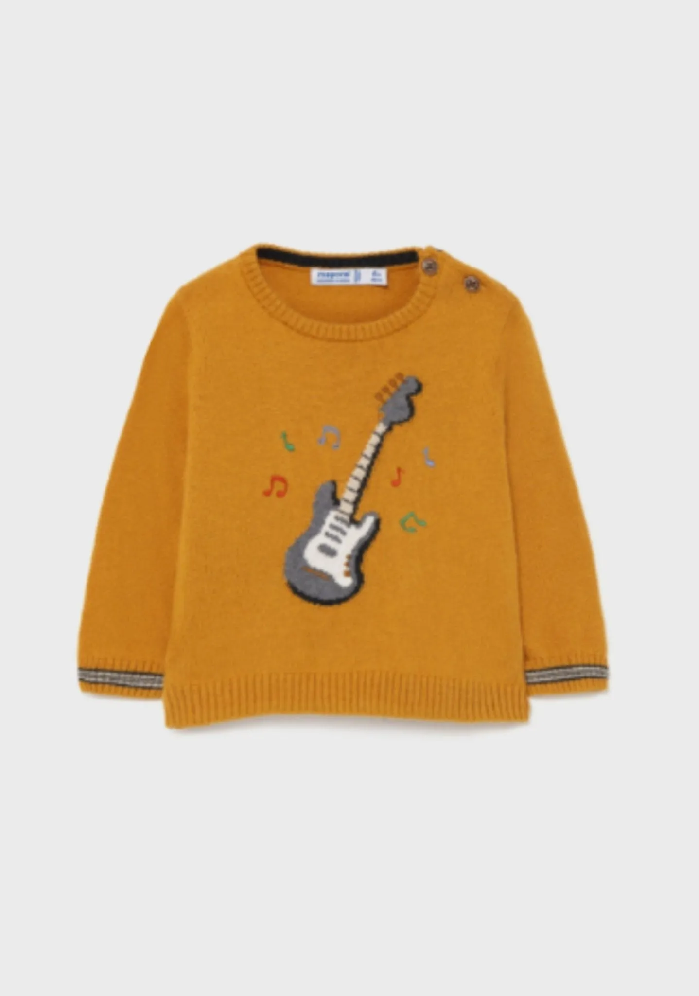 Mayoral Baby & Toddler Boys Guitar Graphic Knit Mustard Sweater